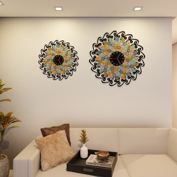 99 Names of Allah with Huwa Metal Islamic Wall Clock - Islamic Wall Art Store