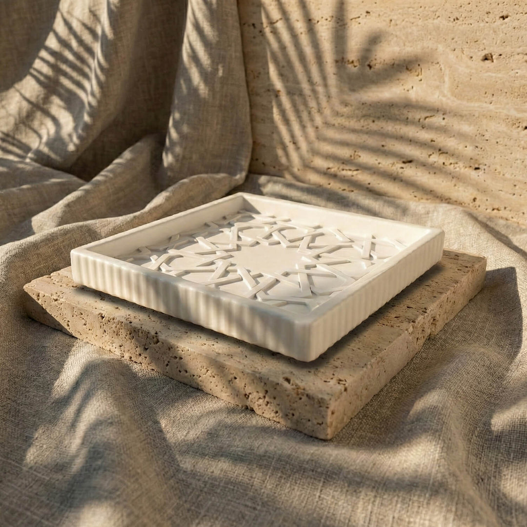 Alhambra Mexuar Pattern Stone Relief – Handmade Islamic Geometric Decor