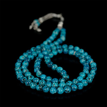 Muslim Prayer Beads | Blue & Black Marbled - Islamic Praying Beads