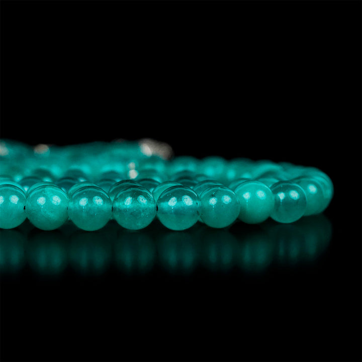 Prayer Beads Muslim - Mint Green Jade Stone Beads Polished Misbaha Tasbeeh