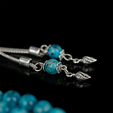 Muslim Prayer Beads | Blue & Black Marbled - Islamic Praying Beads