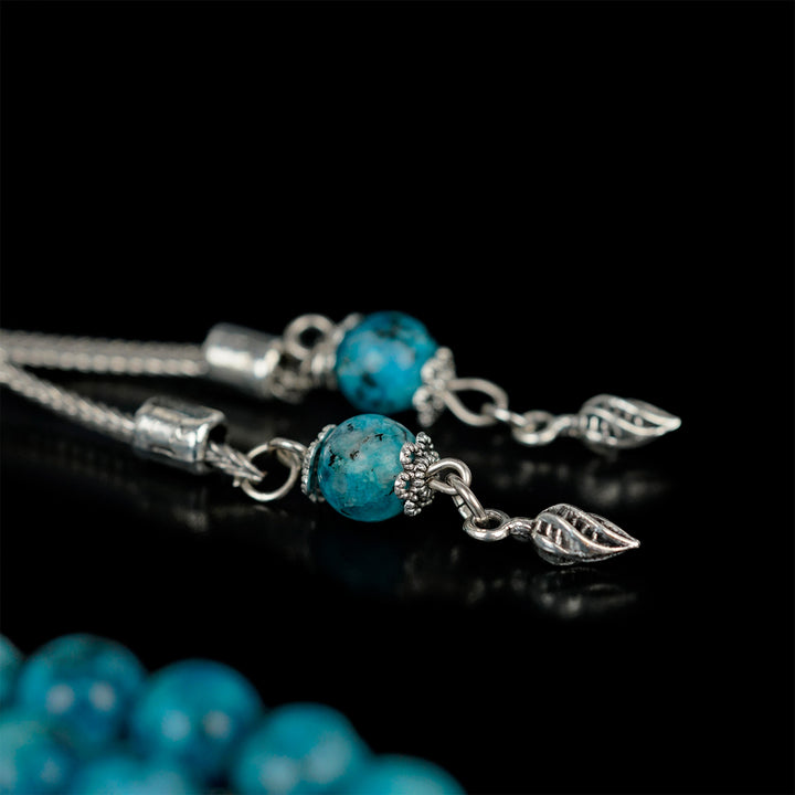 Muslim Prayer Beads | Blue & Black Marbled - Islamic Praying Beads