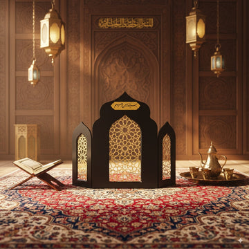 Mihrab islamique triple pliable en bois – Chef-d'œuvre pour la salle de prière