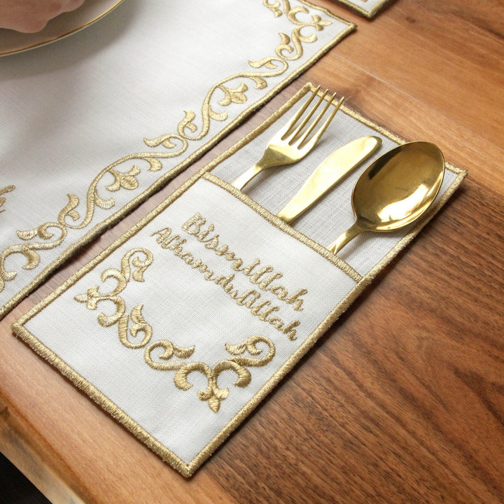 Ramadan Dining Set with Bismillah & Alhamdulillah Placemat Set for 6 Persons 24 Piece Set