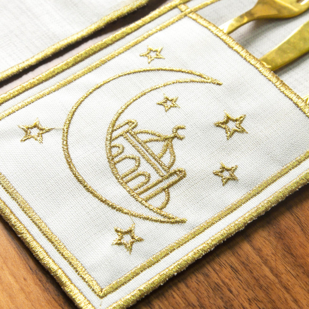 Ramadan Dining Set with Moon, Mosque & Arabic Calligraphy for 6 Persons 24 Piece Set