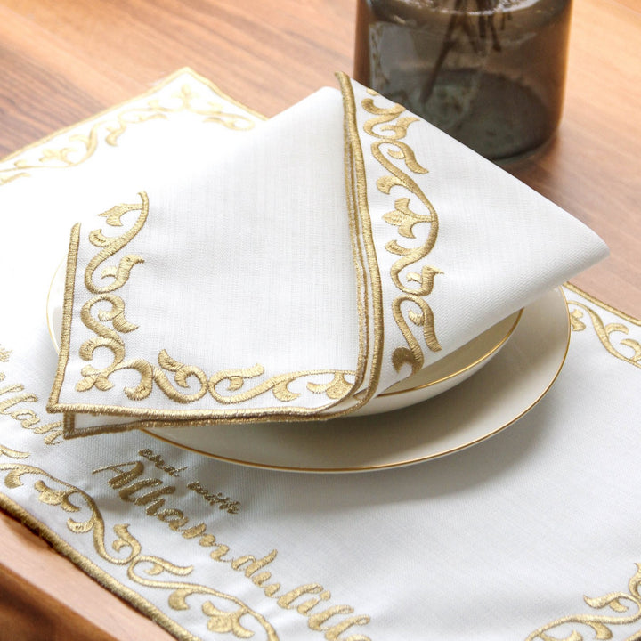 Ramadan Dining Set with Bismillah & Alhamdulillah Placemat Set for 6 Persons 24 Piece Set
