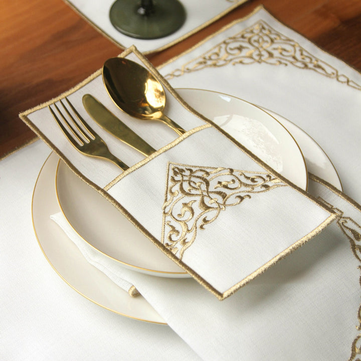 Ramadan Dining Set Barakah Floral Embroidery for 6 Persons 24 Piece Set