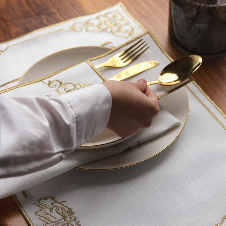 Ramadan Dining Set with Timeless Basmala Arabic Calligraphy for 6 Persons 24 Piece Set