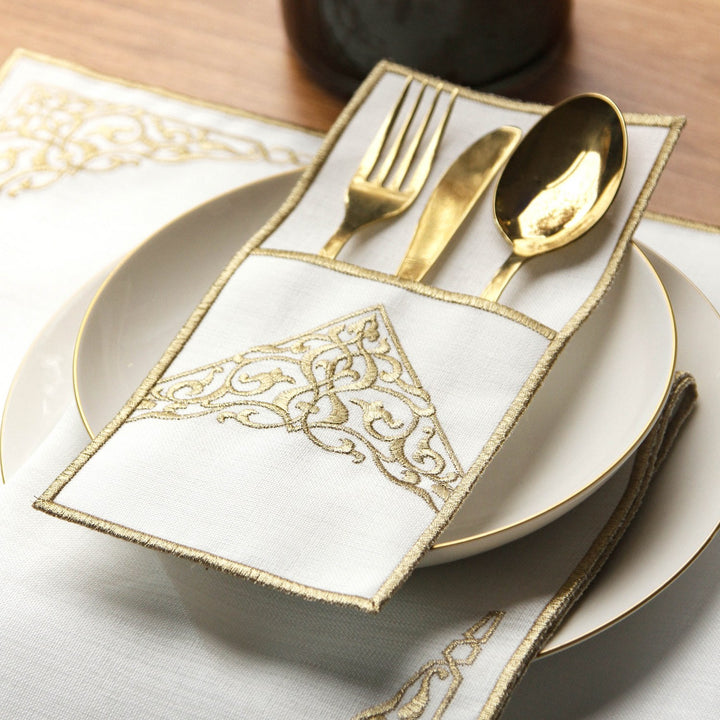 Ramadan Dining Set Barakah Floral Embroidery for 6 Persons 24 Piece Set