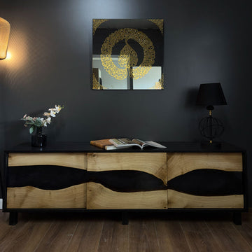 Ayatul Kursi en Khatt Diwani - Art mural islamique | Déco en verre trempé