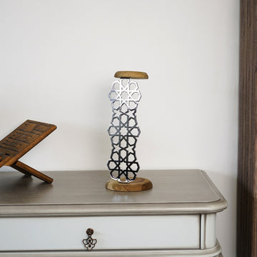 Metal Candleholder Islamic Table Decor - Geometric Design Muslim Gift