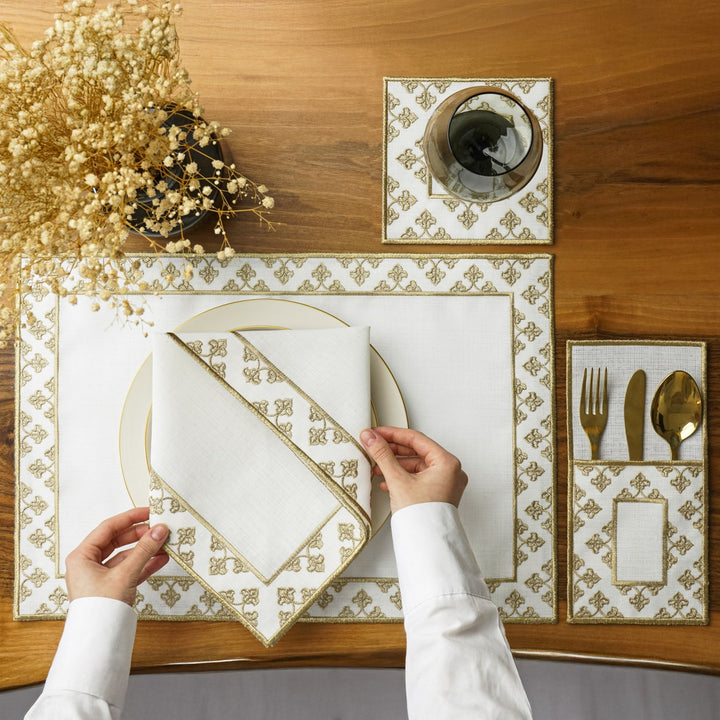 Ramadan Dining Set Noor Heritage Ornamental Border for 6 Persons 24 Piece Set