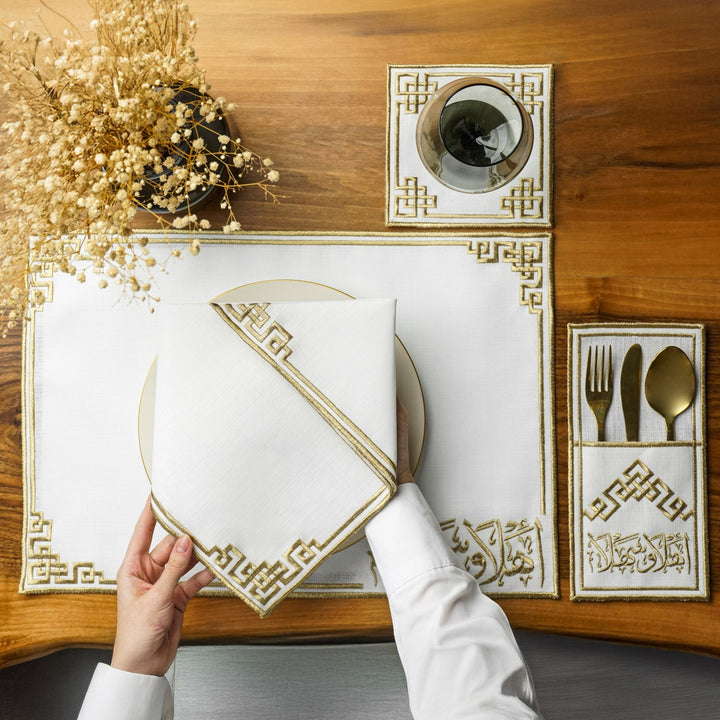 Ramadan Dining Set Ahlan wa Sahlan Welcome Calligraphy for 6 Persons 24 Piece Set