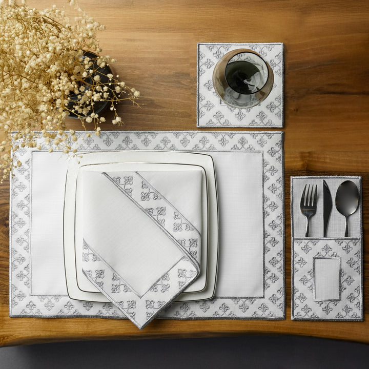 Ramadan Dining Set Noor Heritage Ornamental Border for 6 Persons 24 Piece Set