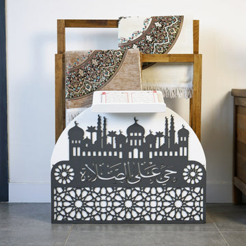 Porte-tapis de prière en bois et porte-Coran
