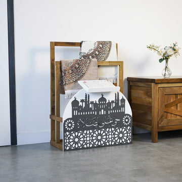 Porte-tapis de prière en bois et porte-Coran