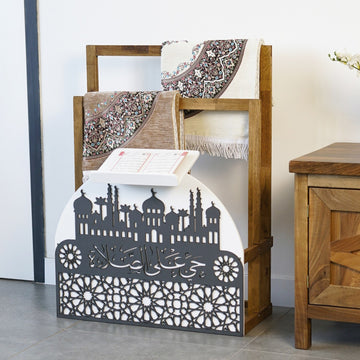 Porte-tapis de prière en bois et porte-Coran