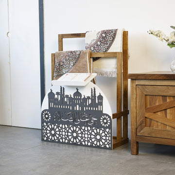 Porte-tapis de prière en bois et porte-Coran