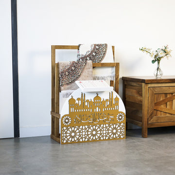 Porte-tapis de prière en bois et porte-Coran