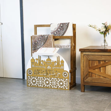 Porte-tapis de prière en bois et porte-Coran
