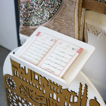 Porte-tapis de prière en bois et porte-Coran