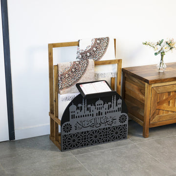 Porte-tapis de prière en bois et porte-Coran