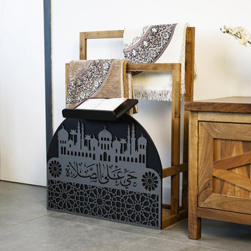 Porte-tapis de prière en bois et porte-Coran