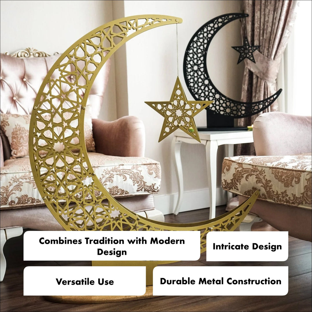 Décor de Ramadan croissant et étoile-décoration de maison islamique en métal