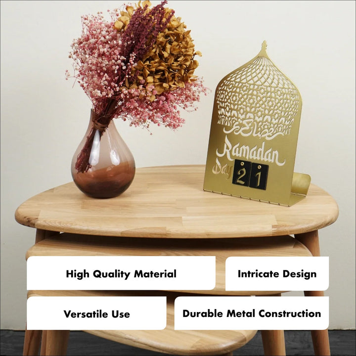 Ramadan Calendar Metal Islamic Gift Table Decor