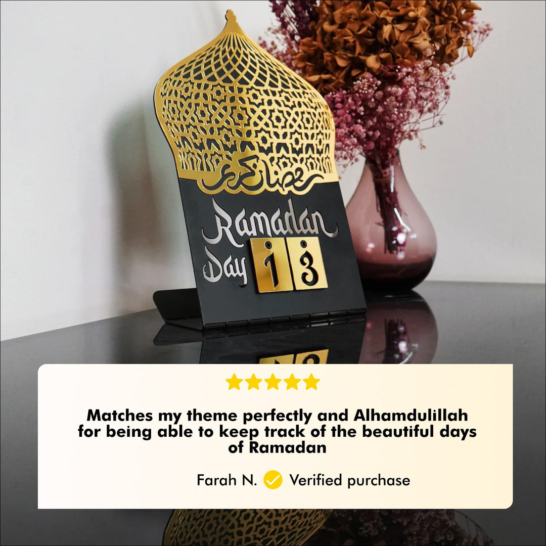 Ramadan Calendar Metal Islamic Gift Table Decor