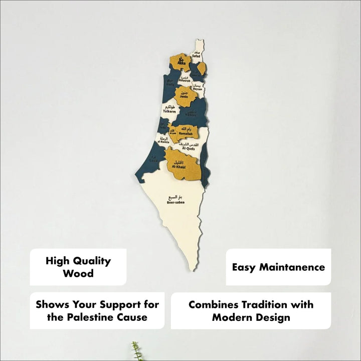 Palestine Map Wall Art, Wood Wall Decor - Cadeau pour un ami palestinien