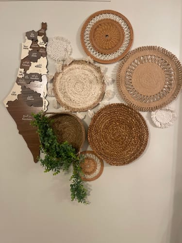 Carte murale de Palestine en bois – Art mural en MDF superposé, 3 coloris