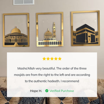 Masjid Al - Haram Islamic Wall Art Kaaba Masjid An - Nabawi Masjid Al Aqsa Islamic Decorations for Home - Islamic Wall Art Store