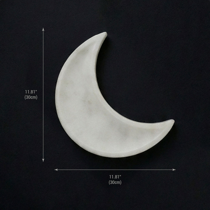 Real Marble Crescent Moon Tray – Natural Stone Serving Platter
