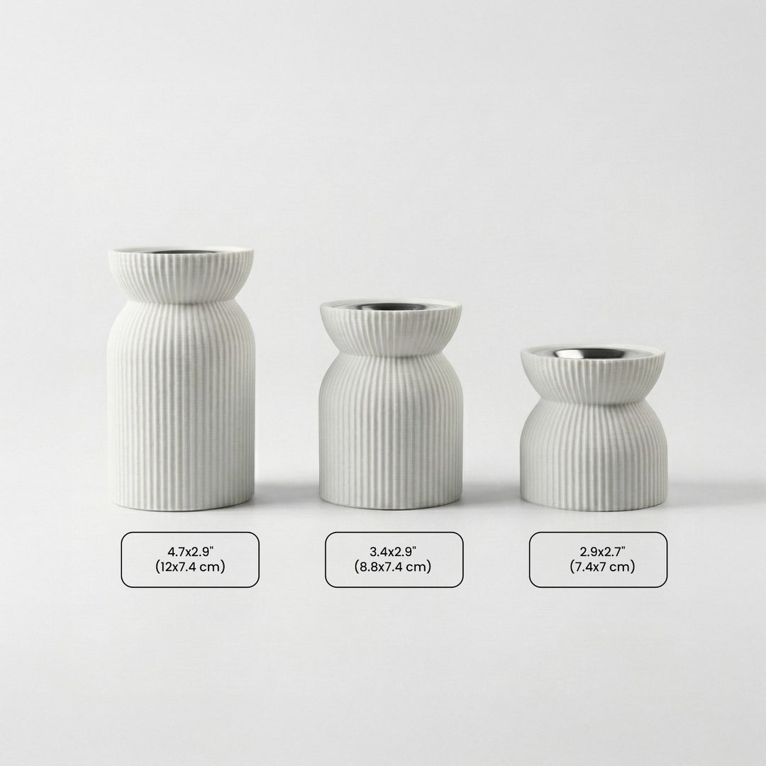 Modern Tiered Stone Mabkhara (Set of 3) – Minimalist Incense Burners