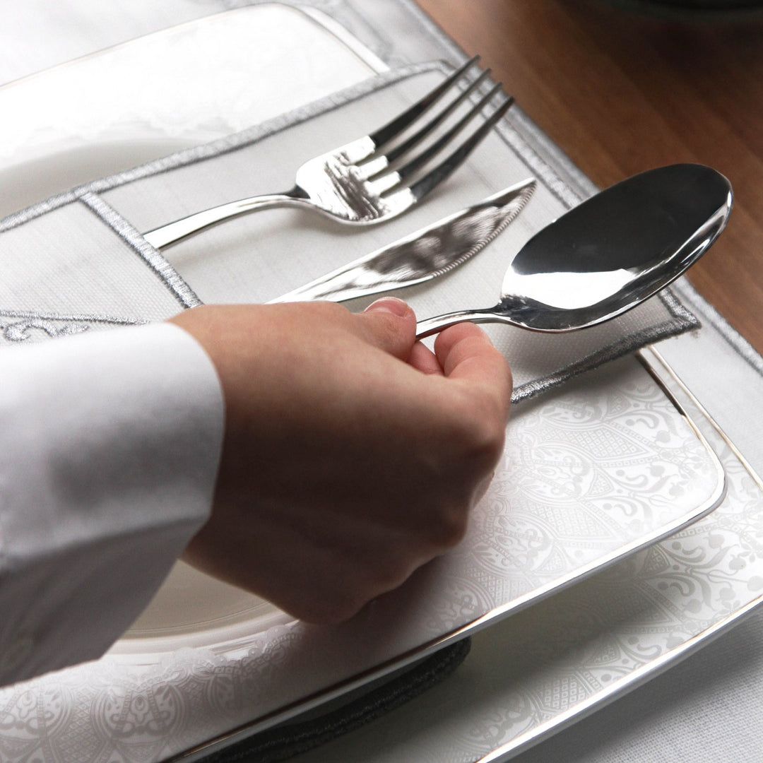 Ramadan Dining Set Barakah Floral Embroidery for 6 Persons 24 Piece Set