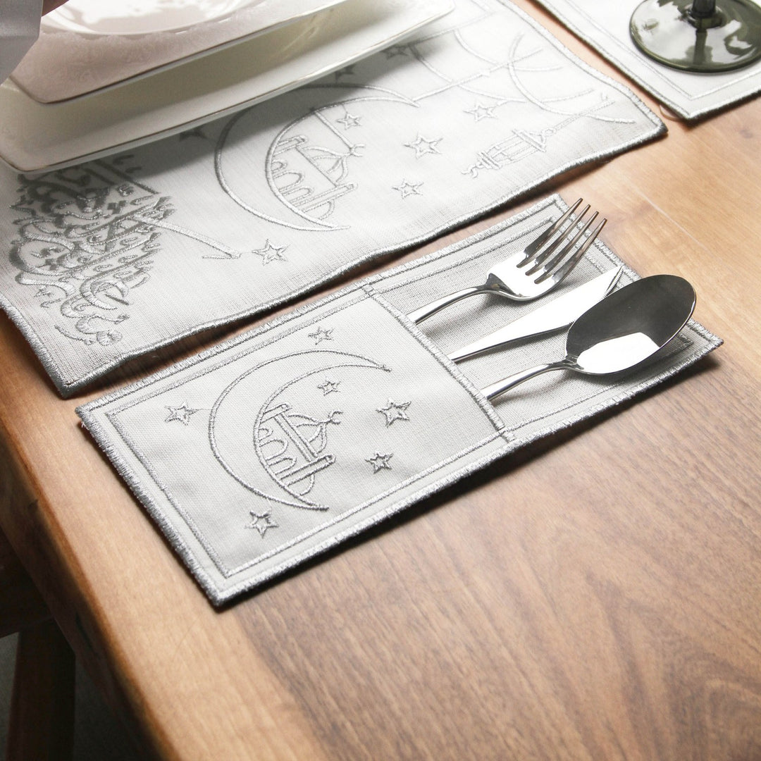 Ramadan Dining Set with Moon, Mosque & Arabic Calligraphy for 6 Persons 24 Piece Set