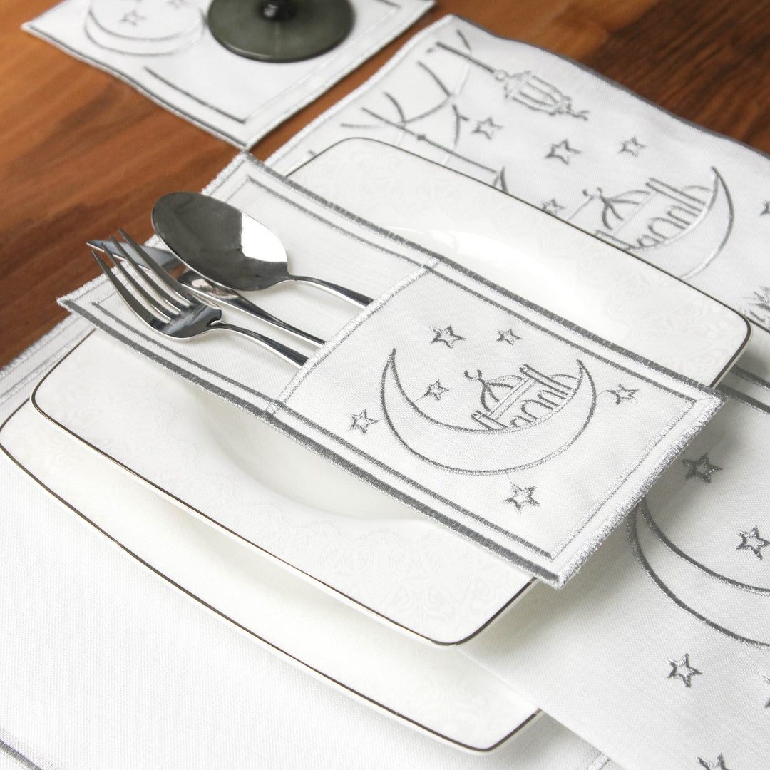 Ramadan Dining Set with Moon, Mosque & Arabic Calligraphy for 6 Persons 24 Piece Set