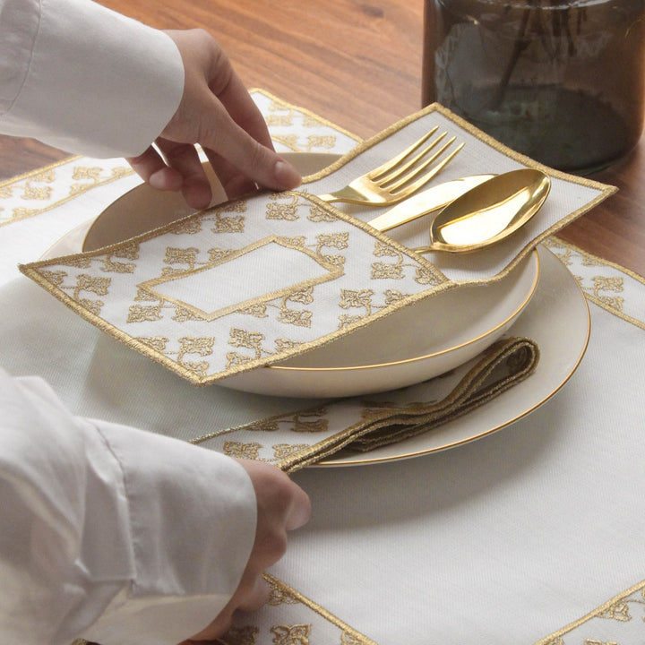 Ramadan Dining Set Noor Heritage Ornamental Border for 6 Persons 24 Piece Set