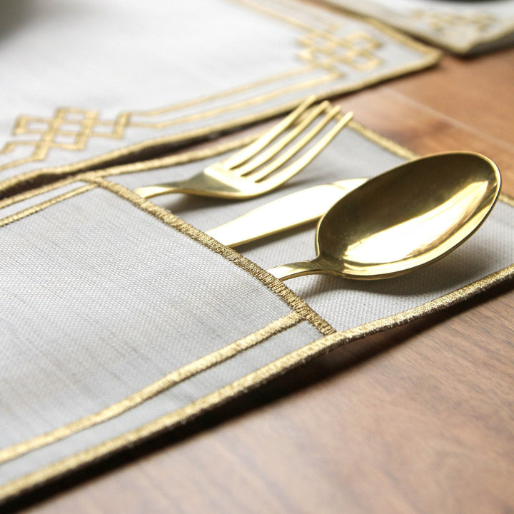 Ramadan Dining Set Eternal Knot Geometric Border for 6 Persons 24 Piece Set