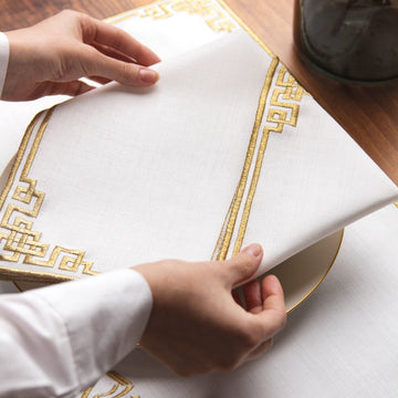 Ramadan-Tischset Ahlan wa Sahlan mit Willkommens-Kalligraphie für 6 Personen, 24-teilig