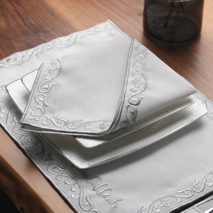 Ramadan Dining Set with Bismillah & Alhamdulillah Placemat Set for 6 Persons 24 Piece Set