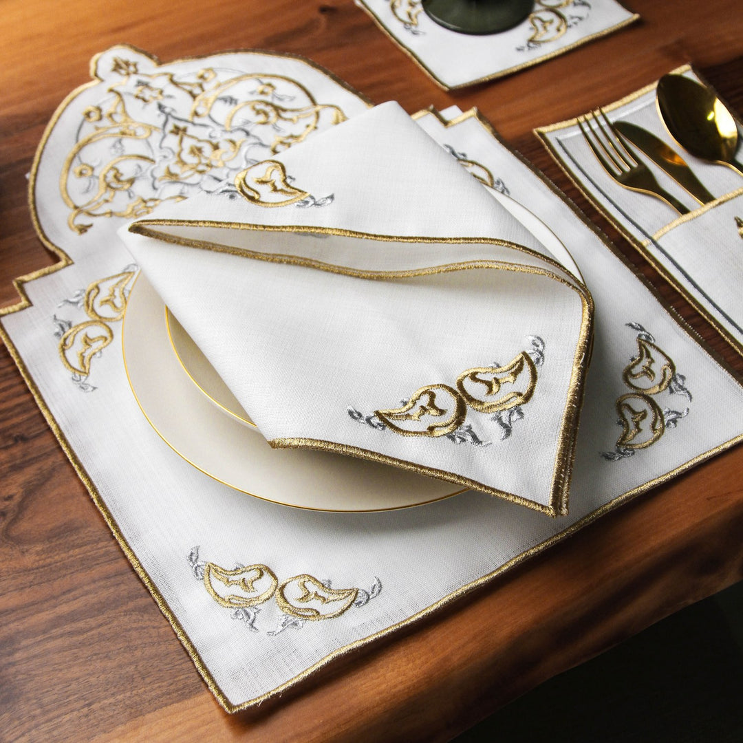 Ramadan Dining Set Dome Design Arched Placemat for 6 Persons 24 Piece Set