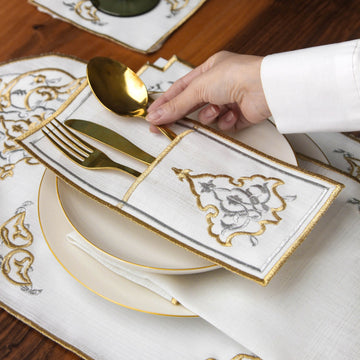 Ensemble de table Ramadan, sets de table en arche motif dôme, pour 6 personnes - 24 pièces