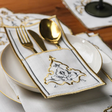 Ensemble de table Ramadan, sets de table en arche motif dôme, pour 6 personnes - 24 pièces