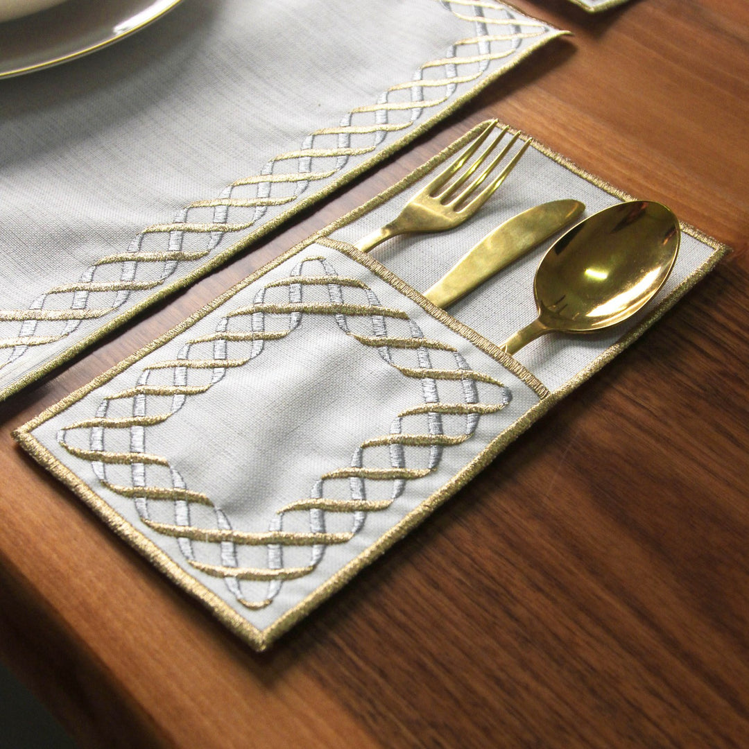 Ramadan Dining Set Eternal Weave Interlocking Border for 6 Persons 24 Piece Set