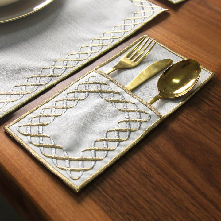 Ramadan Dining Set Eternal Weave Interlocking Border for 6 Persons 24 Piece Set