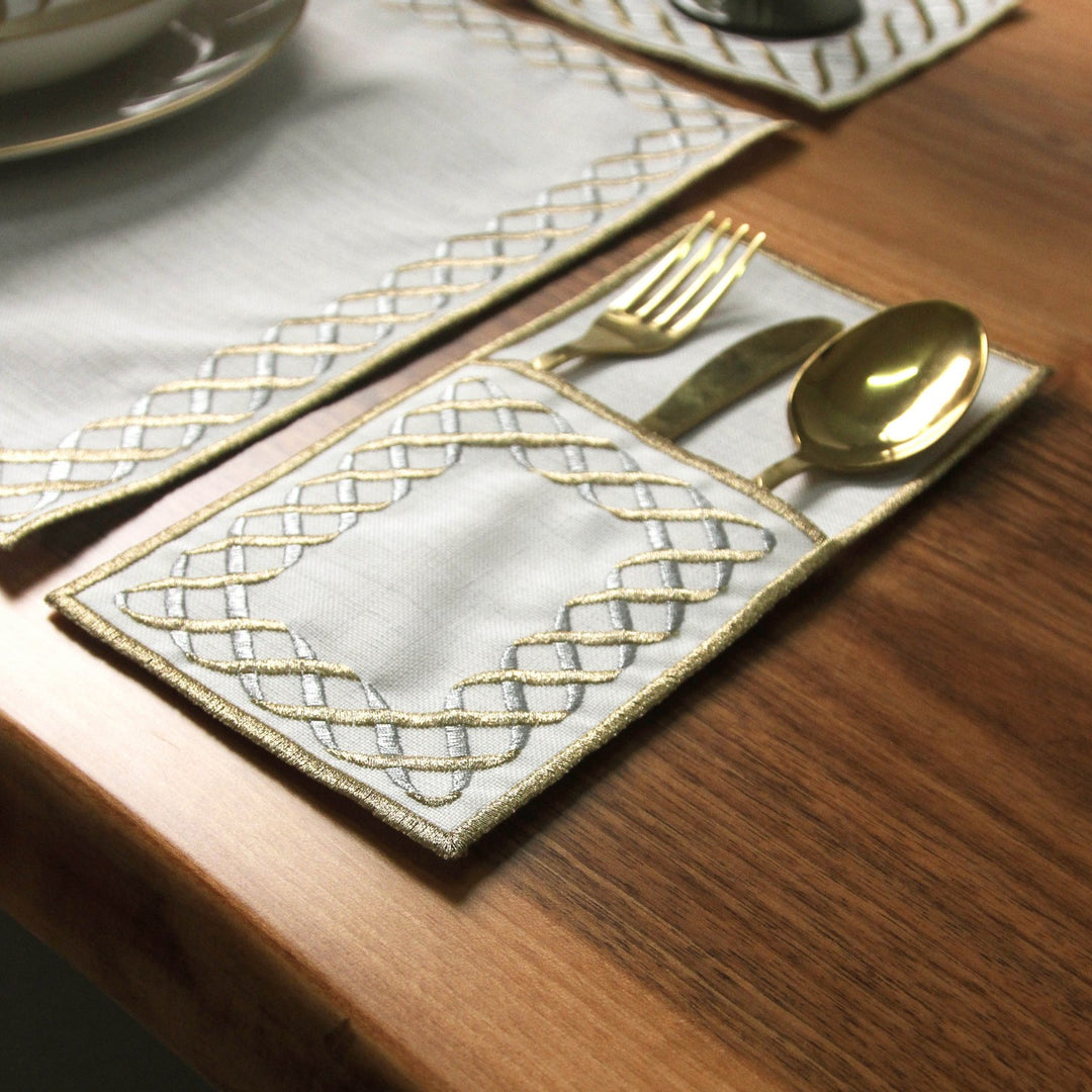 Ramadan Dining Set Eternal Weave Interlocking Border for 6 Persons 24 Piece Set