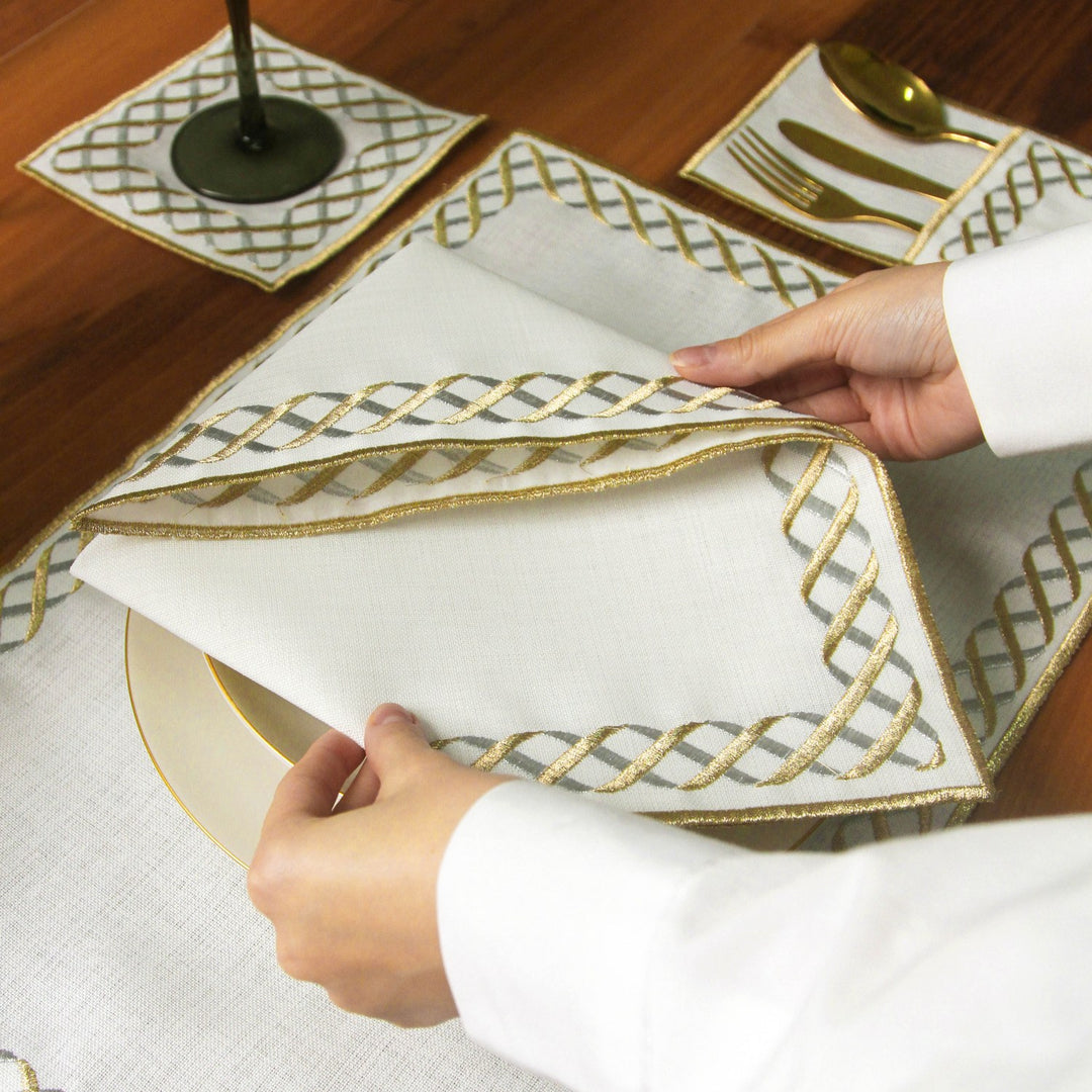 Ramadan Dining Set Eternal Weave Interlocking Border for 6 Persons 24 Piece Set