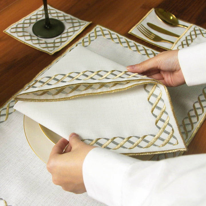 Ramadan Dining Set Eternal Weave Interlocking Border for 6 Persons 24 Piece Set